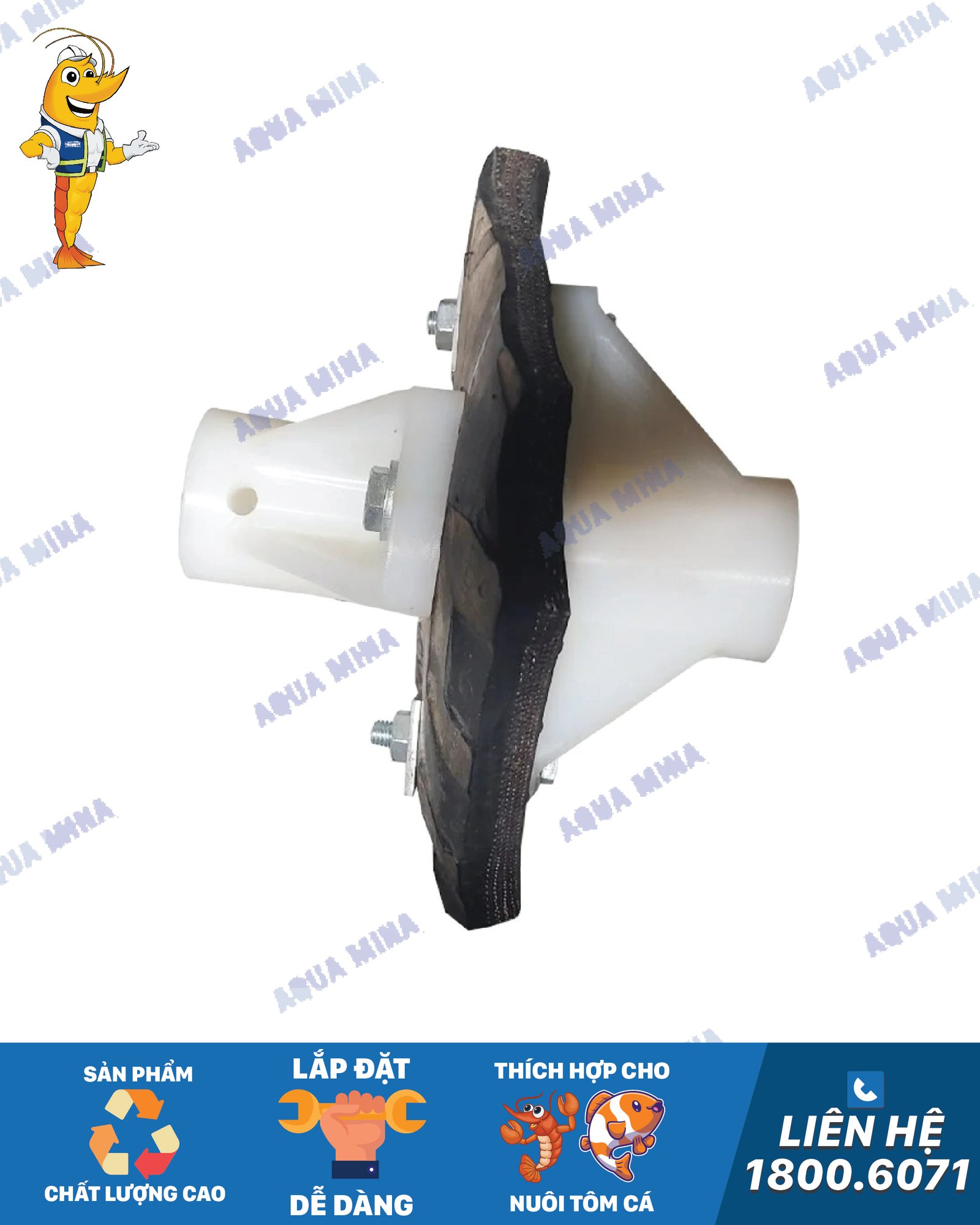 bố nối nhựa dàn quạt aqua mina