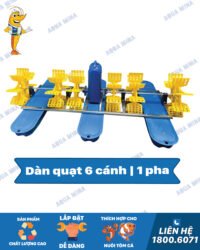 Bộ 3 phao thuyền + 6 cánh quạt + mô tơ 3hp, điện 1 pha