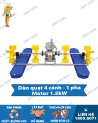 Dàn Quạt Oxy Thế Hệ Mới | Inox 304 Motor 1.5kw 4 Cánh Điện 1 Pha
